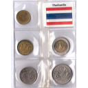 Thailandia serietta composta da 5 monete compresa la bimetallica da 10 Bath